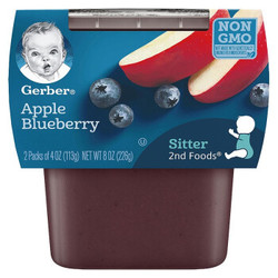 临期品：Gerber 嘉宝 婴儿辅食果泥 苹果蓝莓味 113g*2/组 *16件