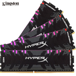 金士顿(Kingston) DDR4 3600 32GB(8G×4)套装 台式机内存条 骇客神条 Predator掠食者系列 RGB灯条