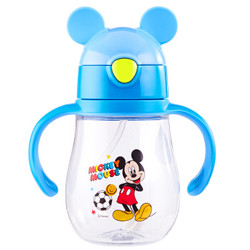 Disney 迪士尼 宝宝学饮杯吸管杯 防漏背带手柄两用 蓝色米奇 470ml +凑单品
