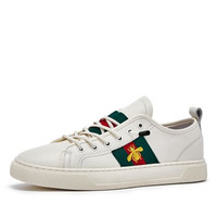 皓顿（HAUT TON）休闲男鞋头层牛皮运动小白鞋男时尚百搭板鞋 1911XB272 白色 42