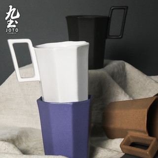 九土手工粗陶咖啡杯子日式家用创意茶水杯马克杯复古艺术情侣对杯