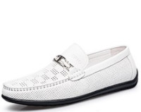 零度(ZERO)男士商务简约休闲户外时尚柔软耐折防滑透气套脚镂空鞋子 白色 42