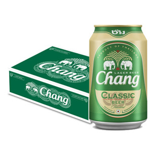 泰象（chang beer）啤酒 泰国原装进口双象 大象牌啤酒整箱 330ml*24罐装 *4件