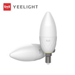 Yeelight智能LED烛炮E14小螺口3.5瓦水晶灯吊灯壁灯灯泡蜡烛泡尖泡蓝牙Mesh技术批量智能控制语音调光调色 *3件