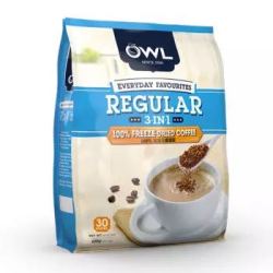 马来西亚进口 猫头鹰(OWL) 冷冻干燥工艺 三合一冷凝速溶咖啡粉(原味) 600g *5件