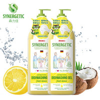 森力佳（synergetic）进口洗洁精1L*2 柠檬香 环保有机 欧洲IECA认证 *3件