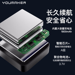 YOUMAKER美国【8小时续航】挂脖风扇无叶小风扇便携静音大风力懒人挂颈子随身USB迷你学生办公室 【雅致白】3档大风力/静音低噪/无感佩戴