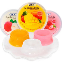 马来西亚进口ZEK混合什锦味（芒果味、荔枝味、草莓味）果肉果冻布丁3连杯儿童休闲零食255g *26件
