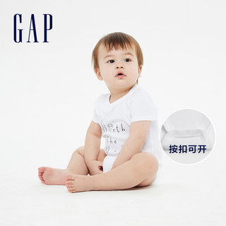 Gap婴儿前开式连体衣春秋546357 2020新款童趣印花男女宝宝爬服