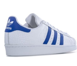 adidas Originals男士 Superstar 运动鞋 White blue UK8.5