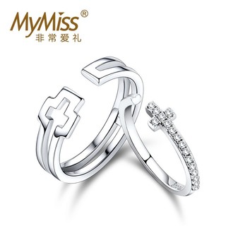 MyMiss 非常爱礼 MR-0140 925 银镀铂金活口戒指