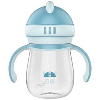 Rikang 日康 rikang）水杯 儿童吸管杯婴儿学饮杯宝宝水杯 重力球饮水杯240ml（蓝）RK-B1029