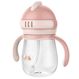 日康（rikang）水杯 儿童吸管杯婴儿学饮杯宝宝水杯 重力球饮水杯240ml（粉）RK-B1029 *4件