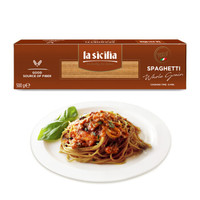 意大利进口 辣西西里（lasicilia） 全麦意面 #5传统直身速食意大利面条 500g盒装