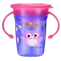努比（Nuby）学饮杯婴儿水杯防呛防漏儿童水杯带手柄360度宝宝魔术杯直饮杯 （可以加9.9元换购一个鸭嘴杯）