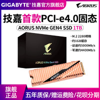 技嘉AORUS NVMe Gen4 SSD 500G/1TB/2TB固态硬盘电脑游戏M.2硬盘