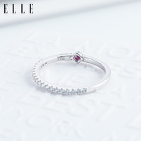 ELLE 简约单排红宝石纯银戒指