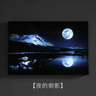 9pig九猪创意夜色画名筑夜景玄关壁画装饰伴睡灯沙发背景卧室文艺挂画 卢浮宫 尺寸40*60cm