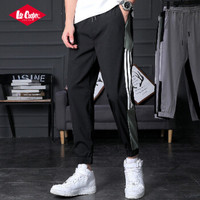 Lee Cooper 男士春夏季裤子韩版潮流运动休闲裤潮牌百搭束脚抽身宽松休闲长裤 黑色 M
