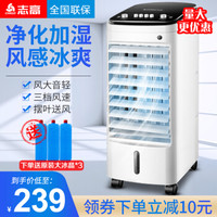 志高(CHIGO)家用冷风扇空调扇小型冷暖风机两用冷热风扇制冷卧室多功能 FKL-XM01J单冷机械款