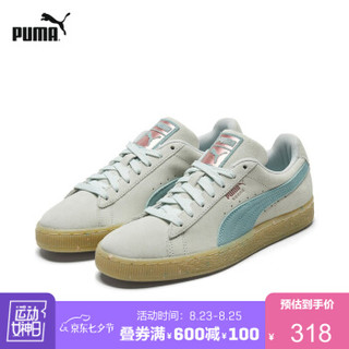 PUMA彪马官方 新款女子复古经典休闲鞋 SUEDE CLASSIC 367048 浅蓝色-浅蓝绿色-粉 01 35.5