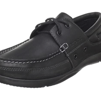 卡骆驰 crocs 卡洛驰 Harborline 男士轻便真皮船鞋 Black/Black US 7