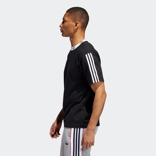 adidas Originals TREFOIL RIB TEE 男士运动T恤 ED5609 黑/白 XL