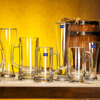 Ocean进口啤酒杯玻璃大号扎啤杯德国创意生啤杯果汁杯家用啤酒杯子 潘仕拉啤酒杯340M两只装