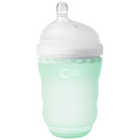 olababy 奶瓶 宽口径硅胶奶瓶240ml 薄荷绿 婴儿奶瓶 *2件