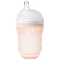 olababy 奶瓶 宽口径硅胶奶瓶240ml 珊瑚粉 婴儿奶瓶 *2件