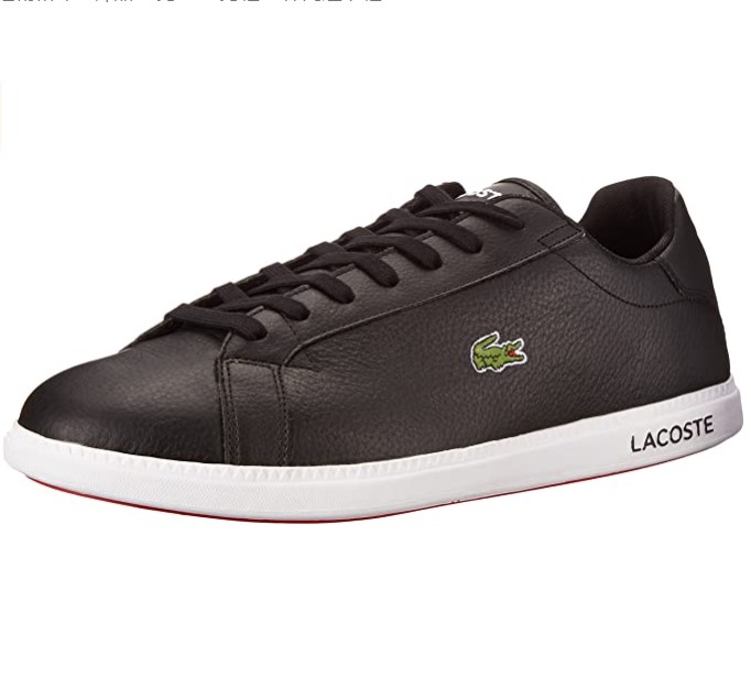LACOSTE Graduate LCR 男款真皮休闲鞋 黑色 US8.5