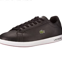 LACOSTE Graduate LCR 男款真皮休闲鞋 黑色 US8.5