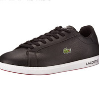 拉科斯特 LACOSTE Graduate LCR 男款真皮休闲鞋 黑色 US8.5