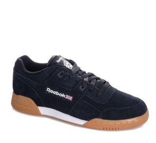 Reebok Classics Mens Workout Plus EG Trainers 男士运动鞋 Black-White UK7