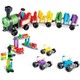 Hape 柔性积木玩具 PolyM系列 彩虹火车套 760022 （63颗粒）