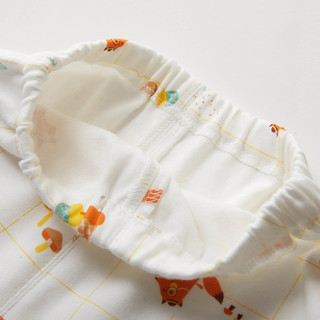 丽婴房 儿童纯棉保暖家居服套装 白底印黄 80cm