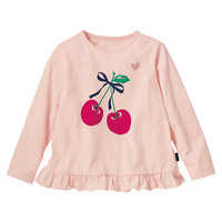 SENSHUKAI 千趣会 女童纯棉印花荷叶边长袖T恤 F50424