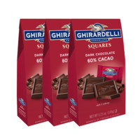 88VIP：Ghirardelli吉尔德利丝绒口感60%特醇黑巧克力袋装149g*3健康零食