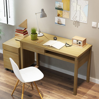 择木宜居 简约现代台式电脑桌 1.2m+皮艺凳