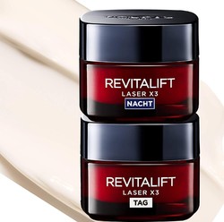 L'OREAL PARIS 巴黎欧莱雅 Revitalift Laser X3 日霜晚霜礼品套装2 x 50 毫升|2件共100ml