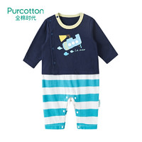 Purcotton 全棉时代  婴儿针织假两件连体衣   