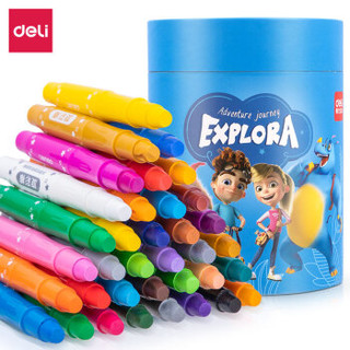 得力(deli)儿童可水洗油画棒蜡笔丝滑旋转蜡笔36色转转笔儿童绘画画画套装玩具DL-72075-36 *5件