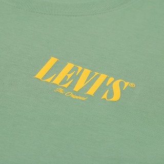 Levi's 李维斯 轻松浪系列男士圆领纯棉印花T恤16143-0015 深草绿色xs