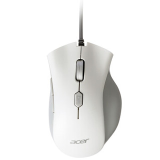 宏碁(acer)Y910W 有线鼠标 可调节DPI金属滚轮带侧键游戏鼠标 白色 *2件