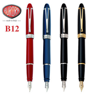 意大利奥罗拉AURORA钢笔Ipsilon意普西伦豪华款B12 14K金笔 黑杆白夹 EF