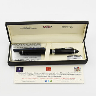 意大利奥罗拉AURORA钢笔Ipsilon意普西伦豪华款B12 14K金笔 黑杆白夹 EF