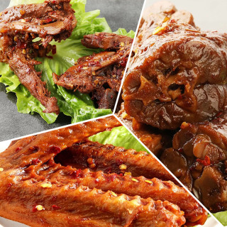 【买1送1】??煌上煌鸭脖子鸭翅膀锁骨鸭爪掌香麻辣卤味零食特产