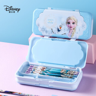 Disney 迪士尼 P88103 冰雪奇缘系列 3层大容量文具盒 蓝色