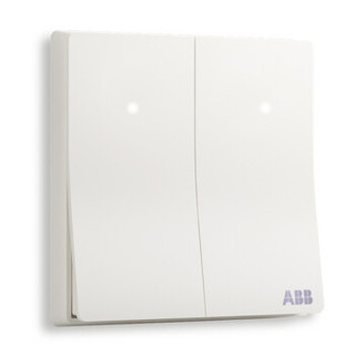ABB 轩致系列 AF182 无框86型曲面开关面板 白色 双开单控 曲面带LED灯