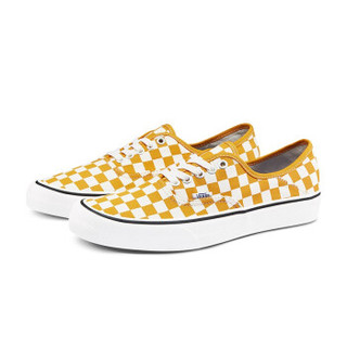 VANS 范斯 Authentic 中性运动帆布鞋 VN0A3MU6WOF 黄白棋盘格